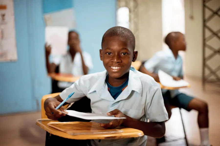 A pupil in class